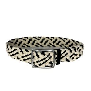 Rag & Bone JUMBO BOYFRIEND WOVEN BELT | BLACK Leather Belt S/M